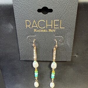RACHEL Rachel Roy Gold and Turquoise Earrings